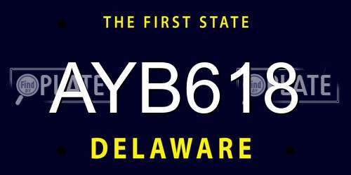 AYB618 Delaware License Plate