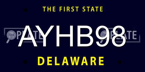 AYHB98 Delaware License Plate