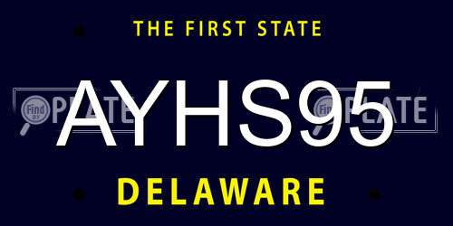 AYHS95 Delaware License Plate