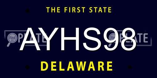 AYHS98 Delaware License Plate