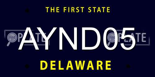 AYND05 Delaware License Plate