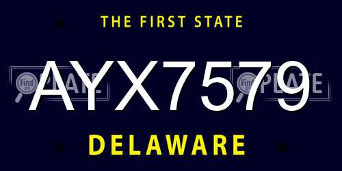 AYX7579 Delaware License Plate