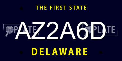 AZ2A6D Delaware License Plate