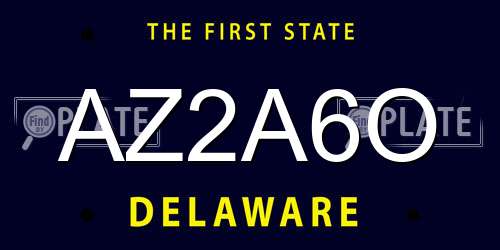 AZ2A6O Delaware License Plate