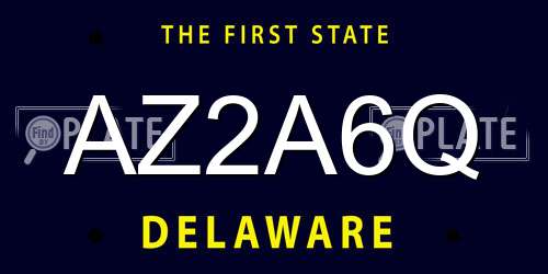 AZ2A6Q Delaware License Plate