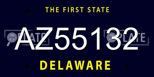 AZ55132 Delaware License Plate