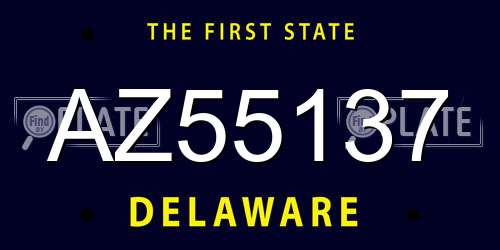 AZ55137 Delaware License Plate
