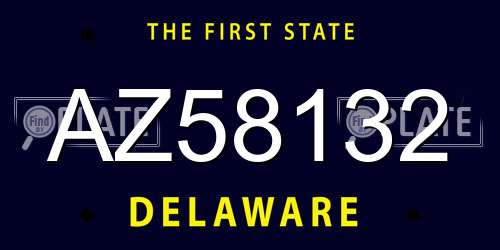 AZ58132 Delaware License Plate