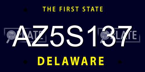 AZ5S137 Delaware License Plate