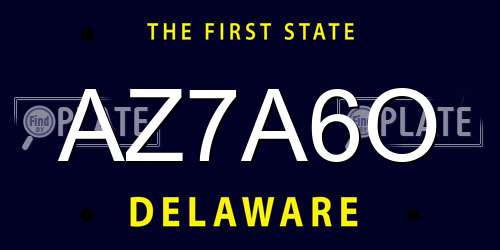 AZ7A6O Delaware License Plate