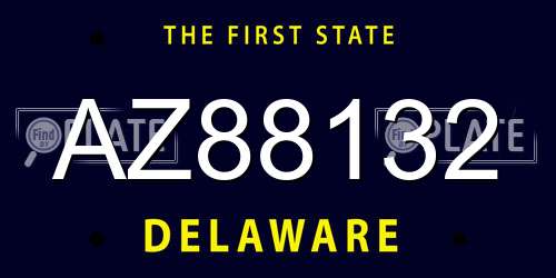 AZ88132 Delaware License Plate