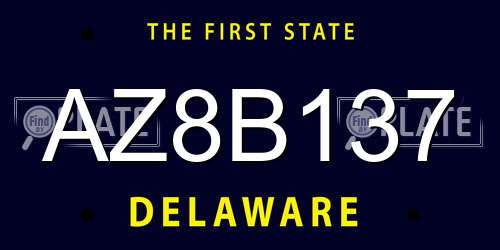 AZ8B137 Delaware License Plate