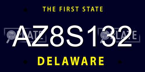 AZ8S132 Delaware License Plate