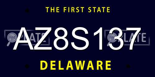 AZ8S137 Delaware License Plate
