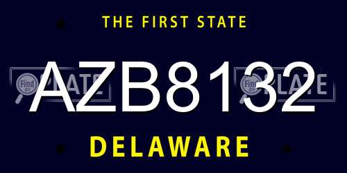 AZB8132 Delaware License Plate
