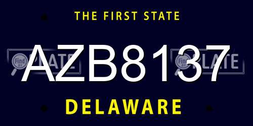 AZB8137 Delaware License Plate