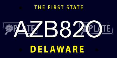 AZB82O Delaware License Plate