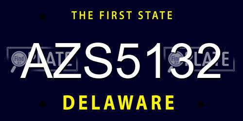 AZS5132 Delaware License Plate