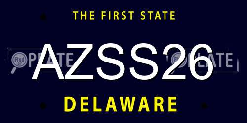 AZSS26 Delaware License Plate