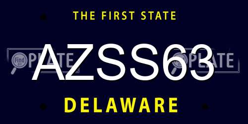 AZSS63 Delaware License Plate