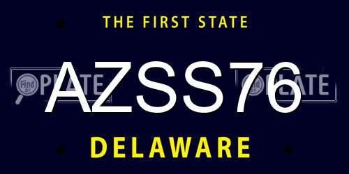 AZSS76 Delaware License Plate