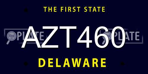 AZT460 Delaware License Plate