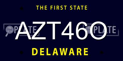AZT46O Delaware License Plate