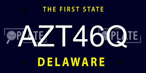 AZT46Q Delaware License Plate
