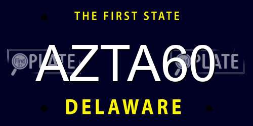 AZTA60 Delaware License Plate