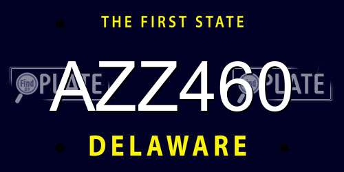 AZZ460 Delaware License Plate