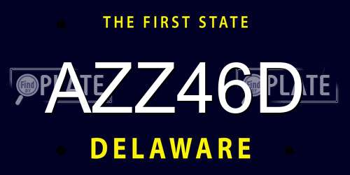 AZZ46D Delaware License Plate