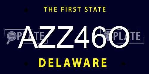 AZZ46O Delaware License Plate