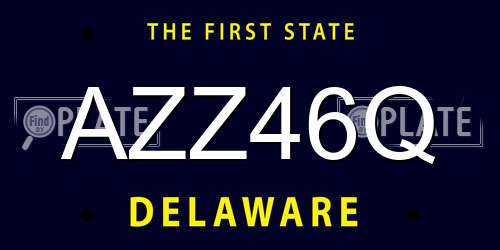 AZZ46Q Delaware License Plate