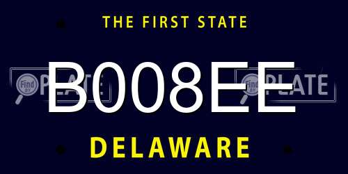 B008EE Delaware License Plate