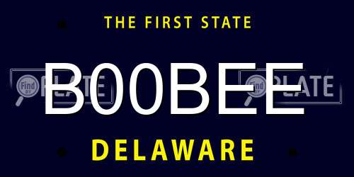 B00BEE Delaware License Plate