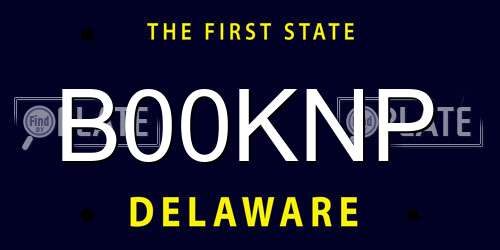 B00KNP Delaware License Plate