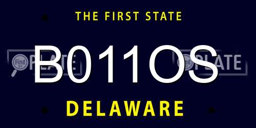 B011OS Delaware License Plate