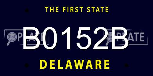 B0152B Delaware License Plate