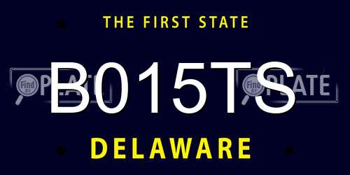 B015TS Delaware License Plate