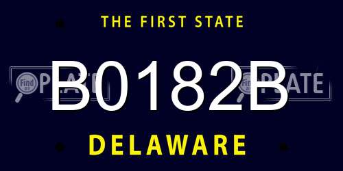 B0182B Delaware License Plate