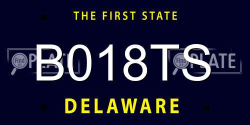 B018TS Delaware License Plate