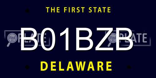B01BZB Delaware License Plate