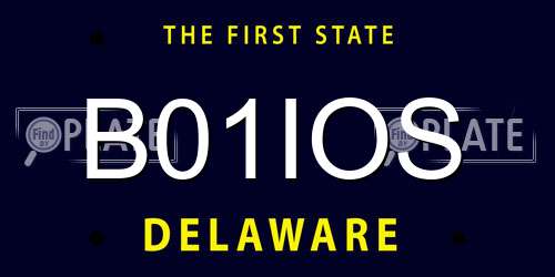 B01IOS Delaware License Plate