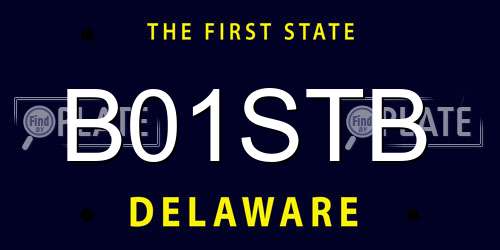 B01STB Delaware License Plate