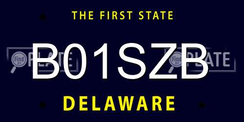 B01SZB Delaware License Plate