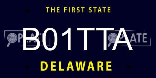 B01TTA Delaware License Plate
