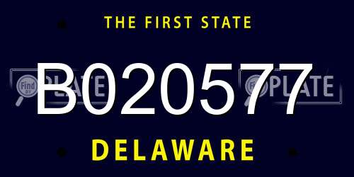 B020577 Delaware License Plate