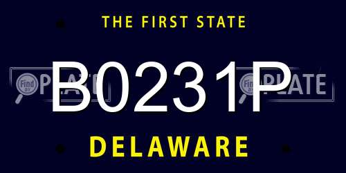 B0231P Delaware License Plate