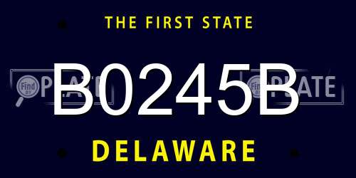 B0245B Delaware License Plate