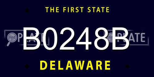 B0248B Delaware License Plate